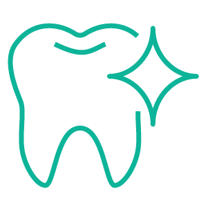 Tooth sparkle icon representing dental services