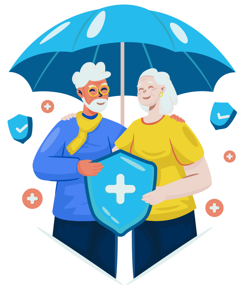 Older couple together protected by medicare coverage