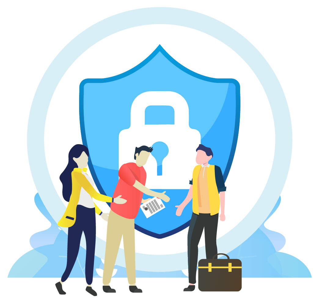 Two people shaking hands getting insurance plan